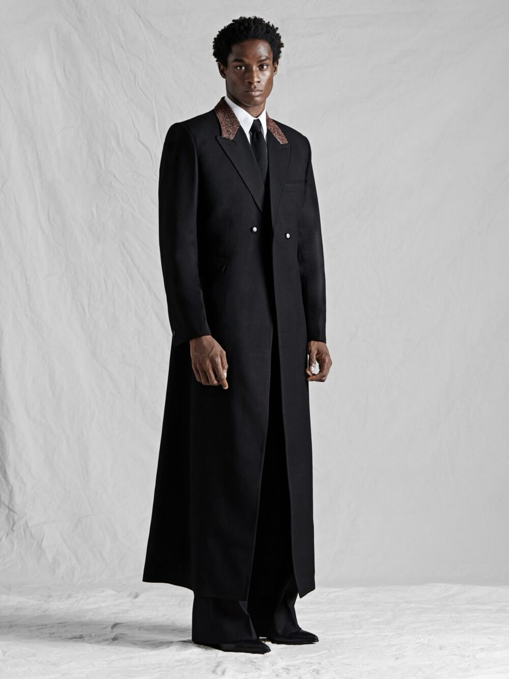 IMG_7972 BLACK DETAILED DOUBLE BREASTED OVERCOAT
