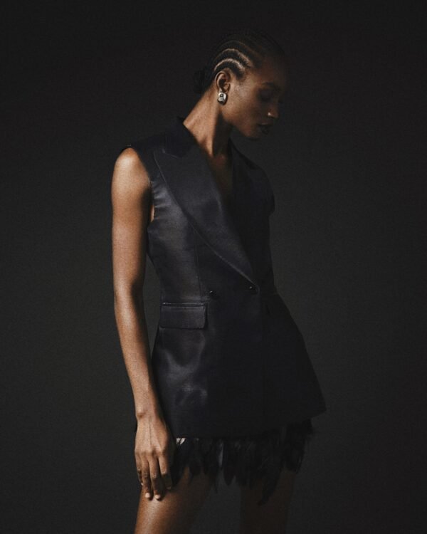 IMG_5544-scaled-1.jpg SLEEVELESS JACKET/ FEATHERED SKIRT
