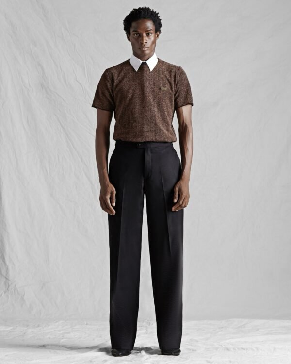 BROWN RIBBED TOP